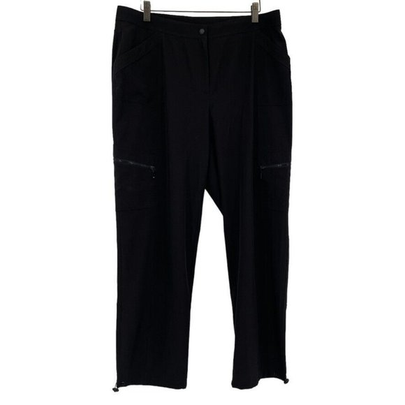 Chico's Pants & Jumpsuits Chicos 2 Zenergy Womens Black Stretch Cargo Pants Size Large Short